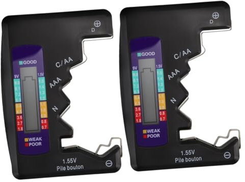 Angoily 2stücke Batterietester Für Batterien Akkuprüfer Mit Präziser Anzeige Und Benutzerfreundlich Für Zuhause Und Unterwegs