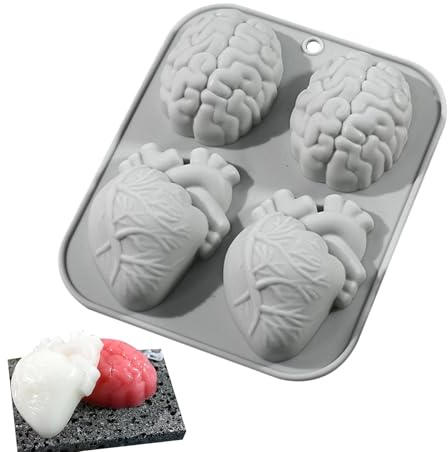 Pralinenformen,Halloween-Backformen,Backform Horror Kerzenmacher Silikonformen - Schokoladenform, Harz, Aromatherapie-Formen, 4 Mulden