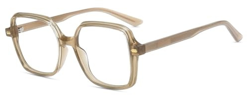 Firmoo Blaulicht Brille ohne Sehstärke Damen Herren Quadratische Rahmen Anti-Glanz Entspiegelte Blaulichtfilter Computer Brille TR90
