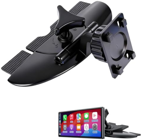 Epronic CD Schlitz 17mm Kugeladapter GPS Halterung für Carplay Bildschirm, 4 Tasten Verriegelung Kompatibel mit 7/10.26 Zoll Portable Monitor Autoradio Auto Stereo GPS