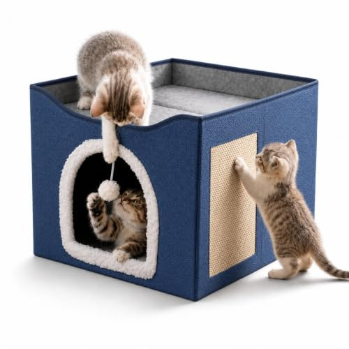 FURRYPAWS Panier pour Chat - Lit Moelleux et Confortable, Maison pour Chat Intérieur, Hamac et Coussin Doux, Idéal pour Chats et Chiots