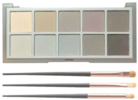 EONFAVE Matt Lidschatten Palette, 10 Farben Smokey Eyeshadow Palette, Schwarz Liedschatenpalete mit Pinsel, Natürlich Nude Augen Makeup Set, Wasserdichte, Langlebige, für Alltag, Party und Halloween
