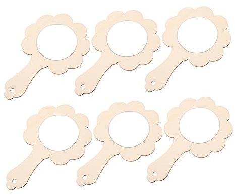 Toddmomy 6stücke Mini Holzspiegel Zum Basteln DIY Handspiegel Für Junge Mädchen Unvollendete Spiegel Zum Malen Und Gestalten Für Kreative Bastelprojekte Und Geburtstagsgeschenke