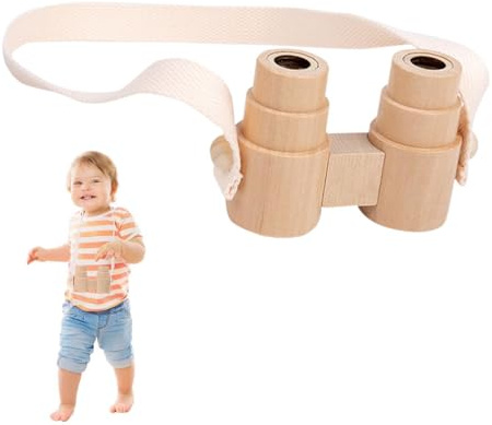 Wooden Binoculars Toy -Falling Game for Kids Binoculars for Outdoor Fun and Humanized Adjustable Design | TODDLER Explorer Gear for Nature Walks, Cute Wooden Binoculars for