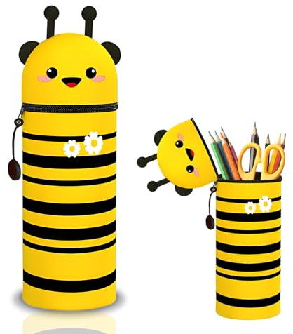 SUBRINGE Trousse Silicone, 2 en 1 Trousse à Crayons, Silicone Souple Scolaire, Rentré Scolaire Cadeau pour Enfant Fille Garçon