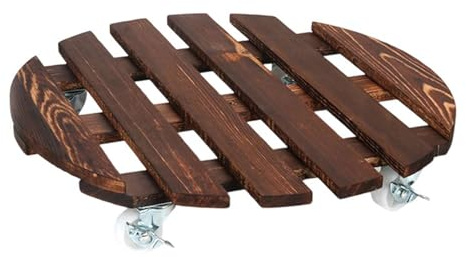 Bac de rangement en bois carbonisé résistant aux intempéries - Roulettes en métal à roulement lisse - Solution de rangement décorative en bois - Plateau de jardin multifonction avec roulettes