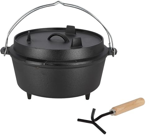 Esschert Dutch-Ofen Kochtopf Gusseisen Topf für offene Feuerstelle Ø 31x19cm