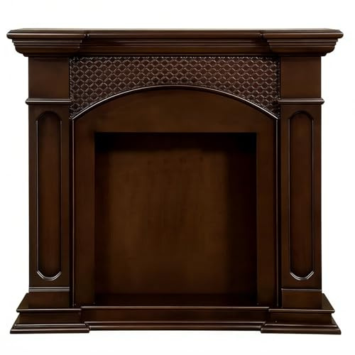 Traditional Wood Fireplace Mantel Freestanding Decorative Surround (No Insert) Fireplace Surround with Shelf