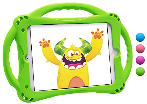 TopEsct Kids Case for iPad Mini 5/4/3/2/1,Shockproof Handle Stand Silicone Cover for iPad Mini 5/4/3/2/1 (Green)