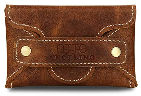 Otto Angelino Kredit- und Visitenkartenetui aus echtem Leder mit Einsteck- und Schlitzverschluss – Unisex