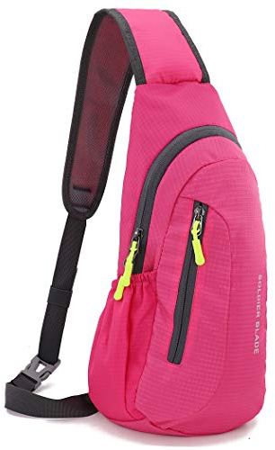 Gisdanchz Sac De Poitrine Homme, Petite Sacoche Sac A Dos Bandoulière Saccoche Homme Bandouliere Holster Femme Sling Bag Rucksack Cross Body Bag Bandouliere, Rose Rouge