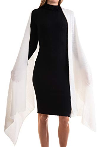 Marenza Stola Misto Cashmere Donna Made In Italy Taglia Unica (Bianco)
