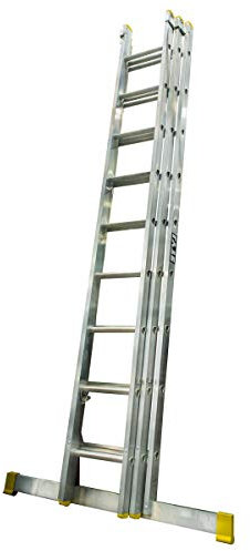 Lyte Pro EN131-2 Professional Trade 3 Section Extension Ladder, 9 Rungs