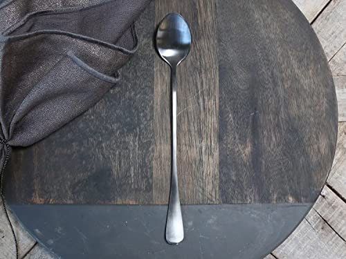 Chic Antique Cuchara con decoración para latte macchiato, acero inoxidable, L, 19,5 cm, plata o negro (61493-24 negro)