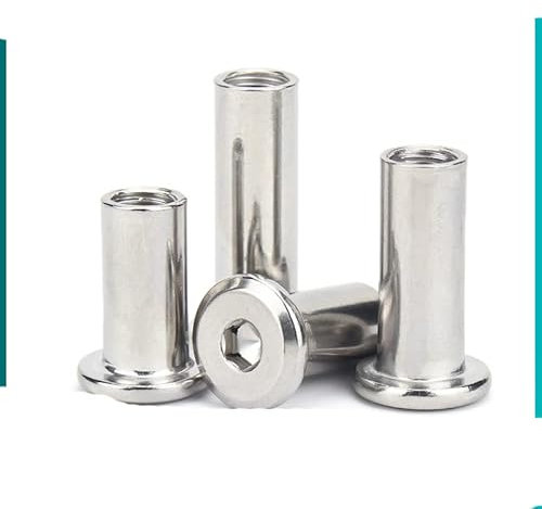 5/10/ 20 Stück M3 M4 M5 M6 M8 304 Edelstahl Große flache Sechskant-Innensechskant-Nietverbinder Einsatz Gelenkhülse Überwurfmutter-M6 x 10 Stück, 25 mm Länge