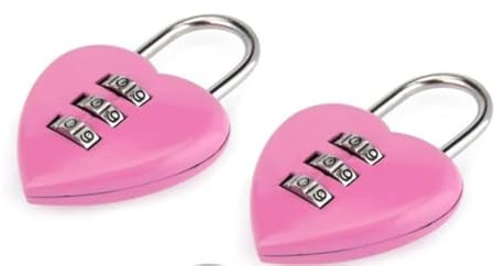 2 lucchetti a combinazione a forma di cuore rosa per ragazze e donne, mini password a 3 cifre ripristinabile codice lucchetti per scuola serrature a combinazione rosa lucchetti e cerniere