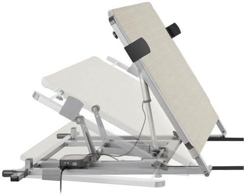 TecTake® Schienale Letto Elettrico con Telecomando, Regolabile in Altezza, Larghezza Variabile, Motore Silenzioso, Telaio in Acciaio, Rivestimento Traspirante, 110x243x62cm - Grigio