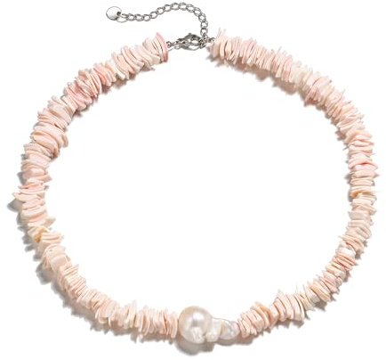 EVER FAITH Perlenketten für Damen Bunte Türkis Perlen Choker Halskette Handgemacht Regenbogen Naturstein Boho Sommer Strand Surfer Schmuck