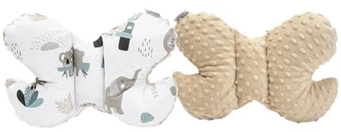 Medi Partners Baby huvudkudde fjäril 100% bomull plysch Minky barn nackstöd för bil barnvagn bil resa sömn nackkudde snooze-rulle