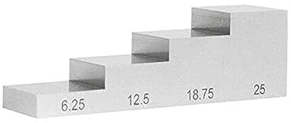 CJNQQJWS Setups, Höhenmessgerät, 4-Stufen-Test, Kalibrierung von Edelstahl, UT-Dicken-Stufenkeil-Ultraschalltest 6,25–25 mm für Oberfräse und Tischkreissäge