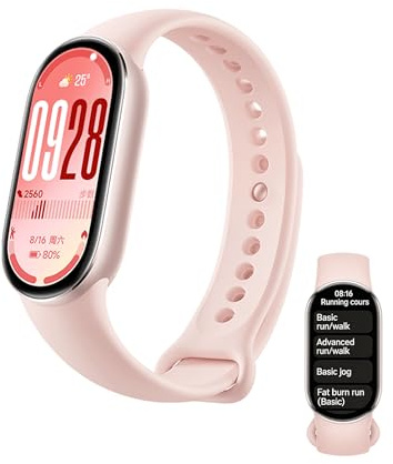 XIAOMI Mi Smart Watch Band 10, 5ATM Waterproof Fitness Step Tracker Sports Digital Smart Watch Health Band for Men Women, 1.72 AMOLED Display, 150+ Sports Modes 24/7 Sleep Monitor (Mystic Rose)