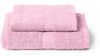 Caleffi Set Asciugamani Bagno Viso e Bidet in Cotone, Asciugamani Resistente a Lavaggi, Include 1 Asciugamano Viso 55x100 cm e 1 Asciugamano Bidet Ospite 40x60 cm, Asciugamani 2 Pezzi, Confetto