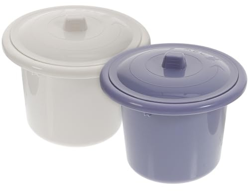 SHERCHPRY Orinal Infantil y Urinario de Plástico con Tapa, Material Grueso y Ligero, Adecuado para Uso en Casa y Viajes, Paquete de 2 Unidades Color Aleatorio
