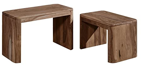 MASSIVMOEBEL24.DE | Beistelltisch Sheesham 59x30x41 Smoked Cherry gebeizt Toronto #144