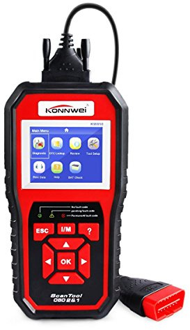 Konnwei, KW850, lettore potenziato OBD per codice automobile, schermo colorato full OBD2/EOBD e scanner diagnostico con funzione O2 Sensor test, I/M