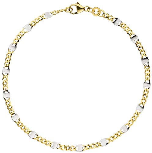 Jobo Damen Steg-Panzer-Armband aus 8 Karat 333 Gold massiv 2 mm 19 cm