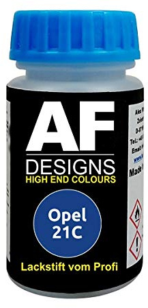 Alex Flittner Designs Lackstift für Opel AEROBLAU metallic 21C | Lackstift geeignet für Farbcode: 21C und Farbname: AEROBLAU metallic