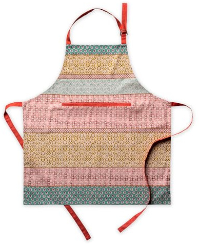 Maison d' Hermine Apron for women with Pocket 100% Cotton 27.50x31.50 1 Piece Adjustable Neck Strap & long ties Apron Men, Chef, Wedding, Cooking, Gardening, Server Spring/Summer (Provence)