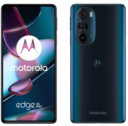 Motorola Edge 30 Pro - Smartphone 5G, Fotocamera 50 + 60 MP, 144Hz OLED FHD+, Qualcomm Snapdragon 8 Gen 1, 4800 mAH, 12/256GB, Dual SIM, Android 12, Cover Inclusa, Blu (Cosmos Blue), Display 6.7
