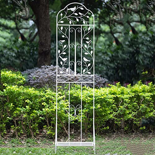 ZYFA Rankgitter Rankhilfe Garten Deko Metall-Rankgitter Kletterhilfe für Pflanzen,Spalier Beetzaun Beeteinfassung für Kletterpflanzen und Rosen (Color : Vintage White)