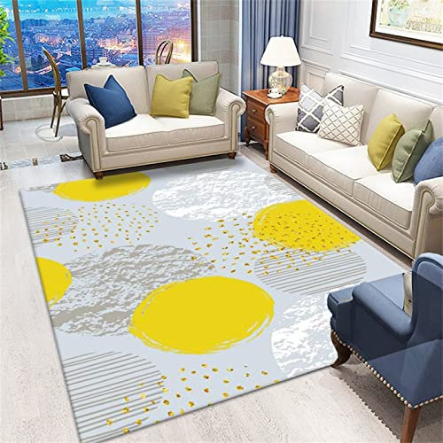 DJHWWD Hübscher Teppich gelb Outdoor Rug Kinder Zimmer Zuhause Einfaches Bett Schlafzimmer Wohnzimmer rutschfest Langlebig 300x400cm Teppichs Schlafzimme Flur deko