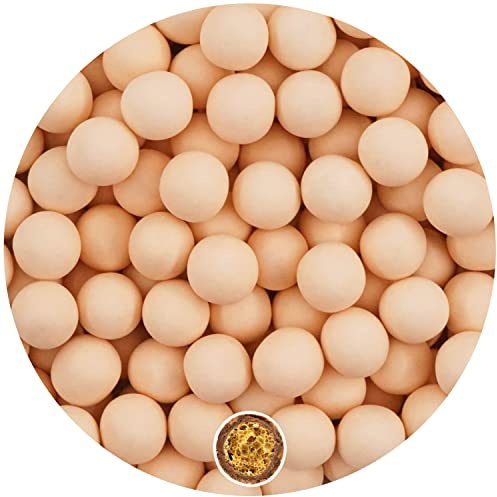 EinsSein 0,35kg Crispy Schokoperlen large aprikot matt Gastgeschenke Hochzeit Herz Schokodragees Schokolinsen Hochzeitsmandeln Candy Bar Süssigkeiten Nikah Sekeri mini Herzdragees Schoko Linsen