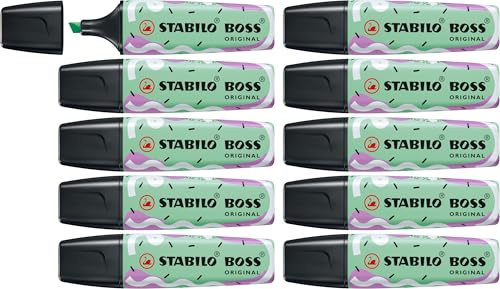 STABILO - Textmarker - BOSS ORIGINAL Pastel by Ju Schnee - 10er Pack - Hauch von Minzgrün