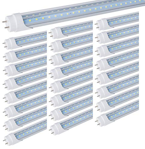 WAHADI 24 Pack T8 4FT 40W Led Tube Bulbs G13 Bi Pin with Bright White Dual-Rows LEDs for 4 Foot T10 T12 Indoor Light Fixture Replacement
