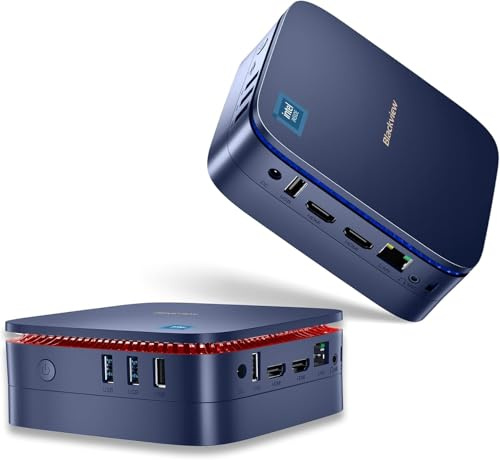 Blackview Mini PC W-11 Pro, MP60 16GB DDR4/1TB SSD Ordenador, Intel Celeron N5095, 4K HD Doble HDMI, Dual-Band 2.4G+5G WiFi, Gigabit Ethernet de Cuatro Núcleos