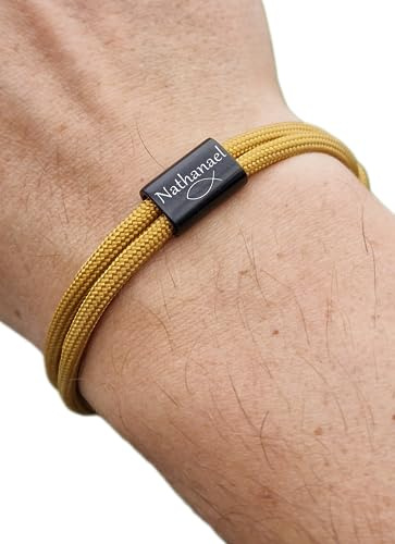 Gravur Armband mit Namen und Fisch, Taufe, Surfer Armband, personalisiertes Geschenk, Schmuck, Familie, Kommunion, Muttertag, Konfirmation