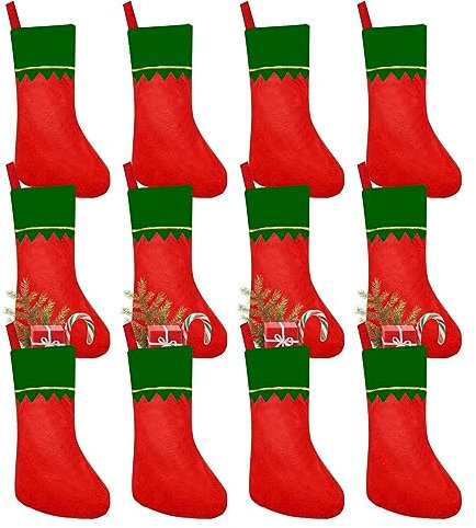 Weihnachtliche Filz-DIY-Strümpfe, geräumige klassische Filz-Weihnachtsstrümpfe – Weihnachtsdekoration, Geschenktasche für Weihnachtsbaum, Geländer, Klassenzimmer, Kamin, Nachttisch, Treppen
