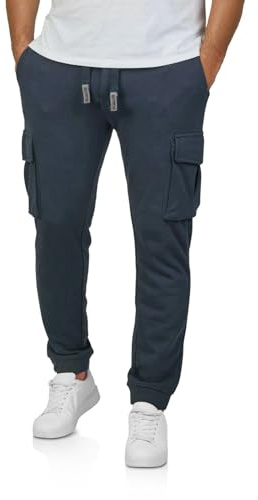 riverso Pantaloni cargo da jogging da uomo in cotone lunghi vestibilità regular RIVLoris pantaloni cargo pantaloni sportivi pantaloni da allenamento pantaloni per il tempo libero con tasche rosso blu