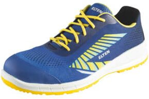 ELTEN Sicherheitsschuhe Larkin XXSports Blue Low ESD S1P, Damen und Herren, Textil, Stahlkappe, leicht, sportlich 44, Blau-Gelb