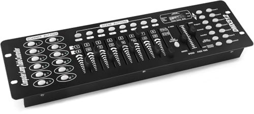 DMX Controller, 192 Kanäle DMX512 Licht-Controller, Beleuchtung Mixer Board Konsole Controller moving head und LED Partylicht für Lichtshow Party, Disco Bar, Nachtclub, DJ Bar