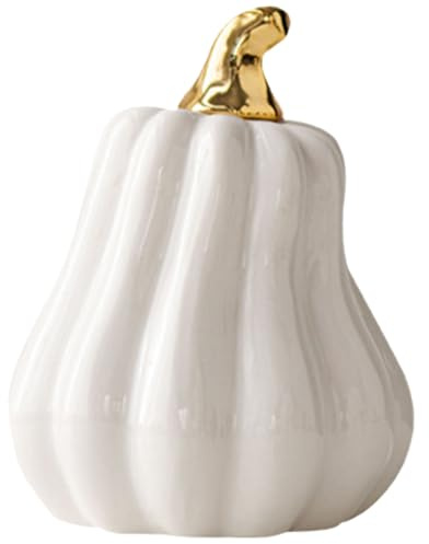 BESPORTBLE Nordischer Keramikkürbis Kürbis Ernten Herbstliche Kürbisfiguren Künstliches Gemüse Realistischer Kürbis Herbstfigur Kürbisdeko Skulptur Halloween Weiß