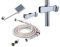 Asta doccia 16-29mm Tubo flessibile da bagno lungo 1,5 m Tubo quadrato unico in acciaio inossidabile Soffione doccia semplice ad alta pressione Set da bagno a pioggia Set da bagno argento
