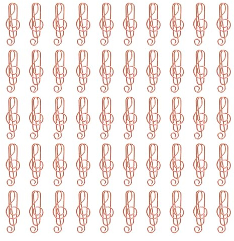 50 Stück Noten-Büroklammern Metall, Büroklammer-Lesezeichen in Form einer Musiknote Büroklammern in Roségold, Büroklammern Papier Clips, Schreibwaren Klammern für Büro, Schule, Hochzeit