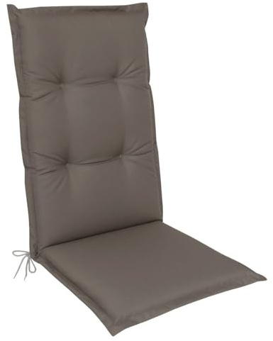 Gardissimo Wetterfeste Hochlehner Auflage Grau Braun, Made in Europe, 120 x 50 x 6 cm, 100% Polyester mit Schaum-/Vliesfüllung