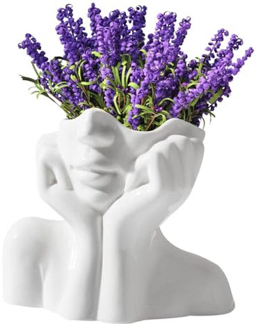 Aizuoni Vase Gesicht, Weibliche Körpervase, Topfkörper Blumenvase Mit Drainagelöchern, Figuren Blumentopf Menschlicher Körper Vase Keramik Handwerk Für Zuhause Esstisch Büros