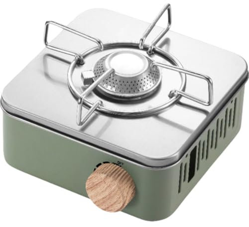 Keuyeo Réchaud De Camping Portable en Acier Inoxydable, Carte De Camping en Plein Air, Cuisinière À Gaz Compacte Portable, Cuisinière De Terrain, Poêle À Marmite